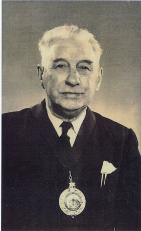 Copy of a photograph of Alderman James John from Llangwm Pembrokeshire wearing a medal